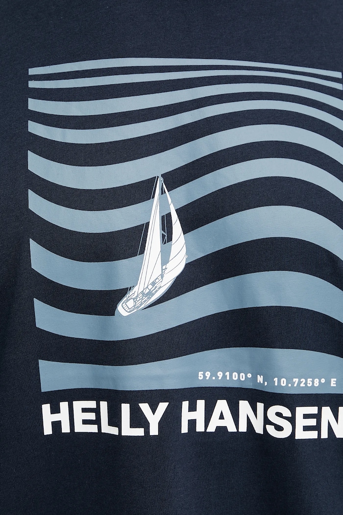 Bavlnené tričko Helly Hansen SHORELINE tmavomodrá 54601