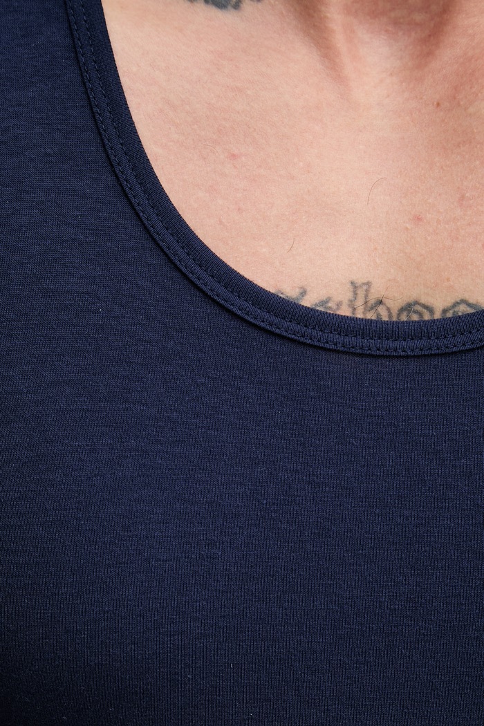 United Colors of Benetton top da uomo in cotone con elastan 3OP82H257 blu navy