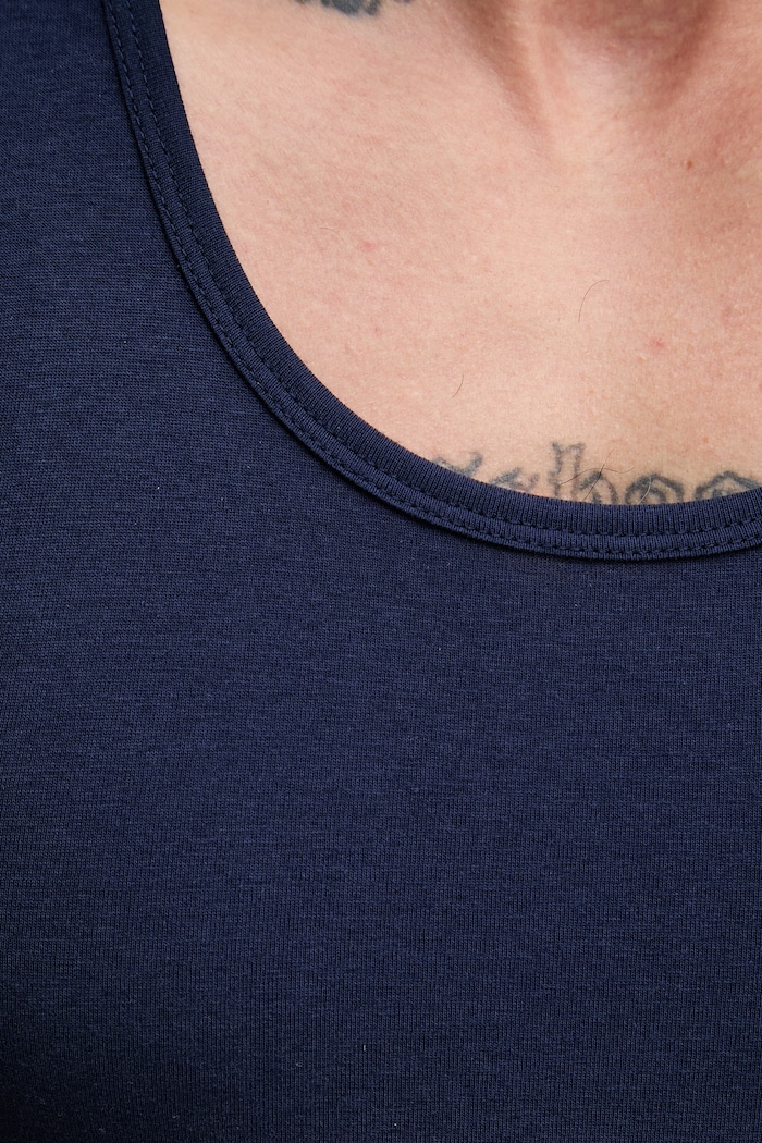 United Colors of Benetton top da uomo in cotone con elastan 3OP82H257 blu navy