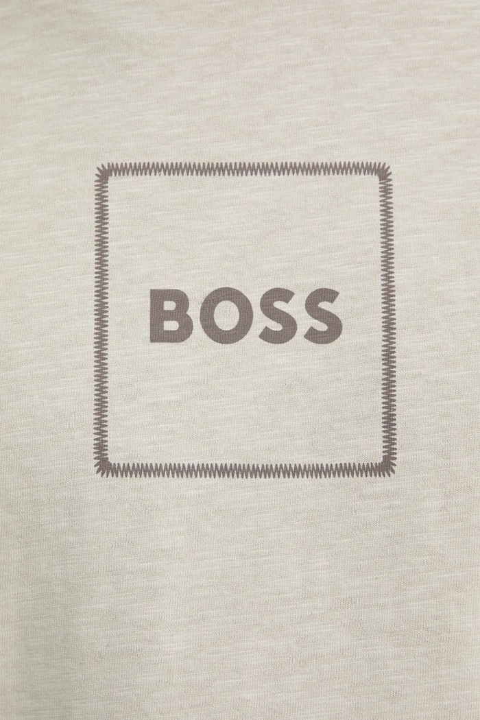BOSS Orange t-shirt z domieszką lnu 50536729 beżowy