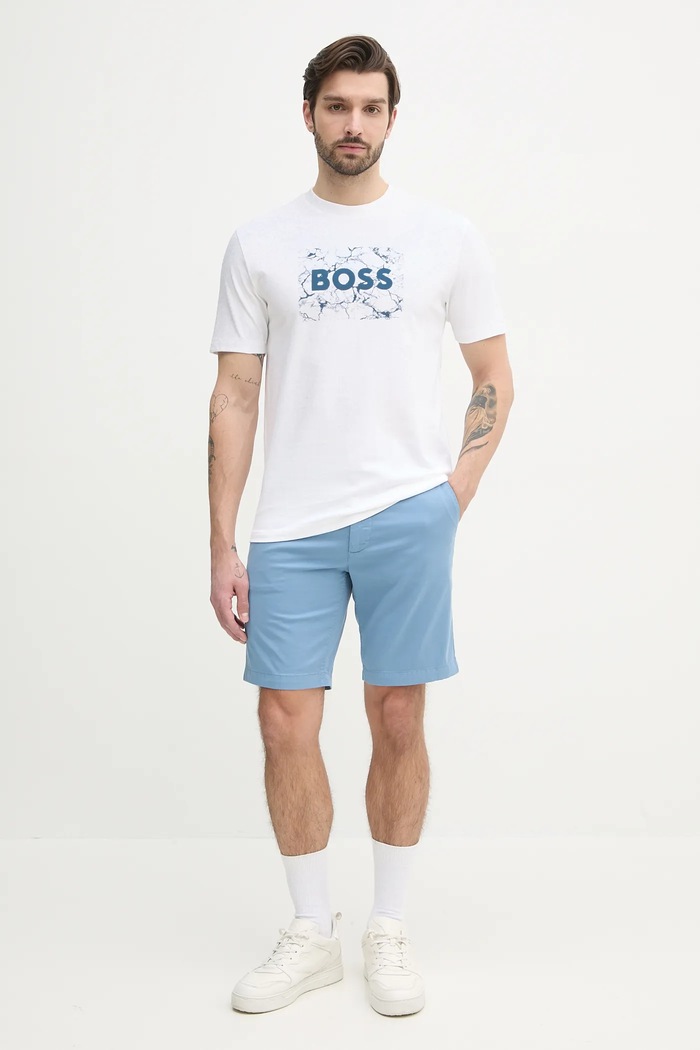 Bavlněné tričko BOSS Orange 50539186 bílá SS25