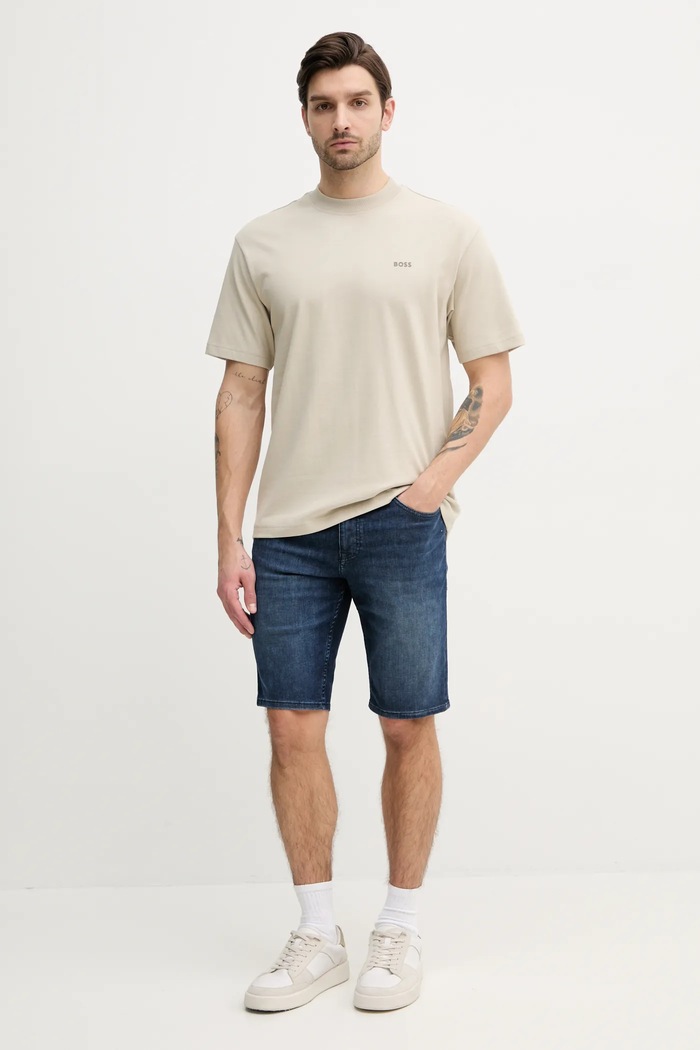 BOSS Orange t-shirt bawełniany 50539188 beżowy SS25