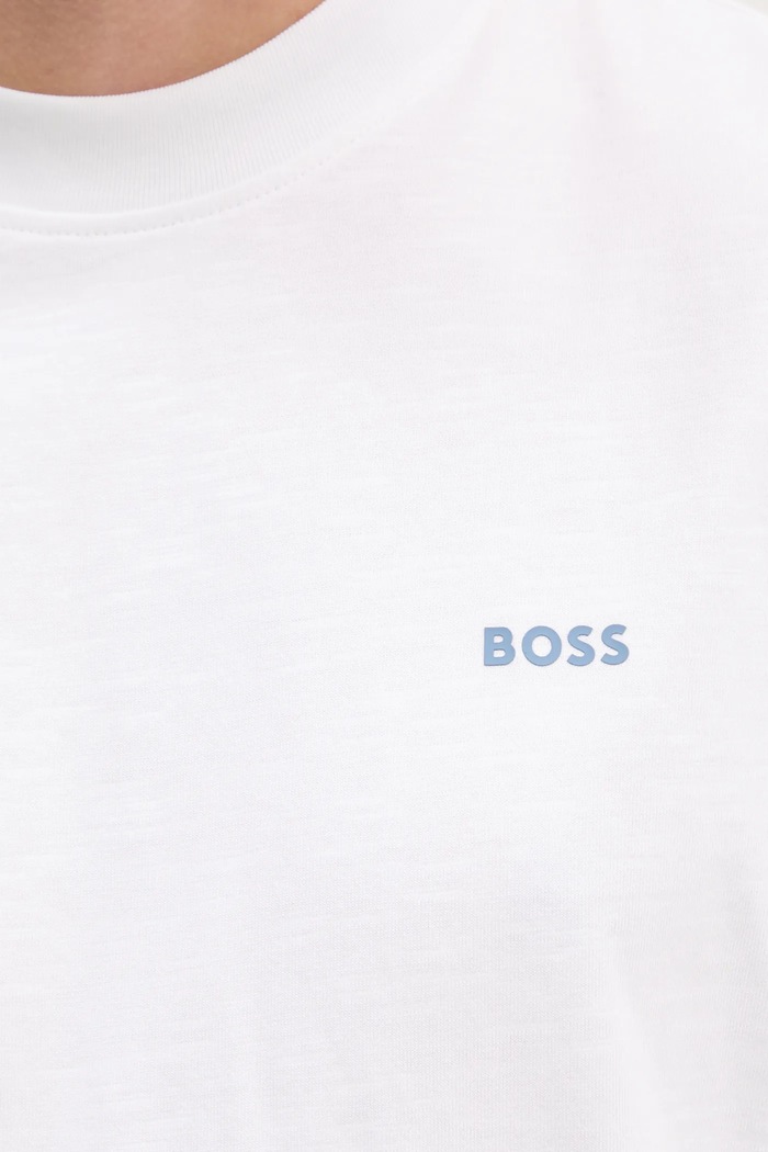 Βαμβακερό μπλουζάκι BOSS Orange λευκό 50540520