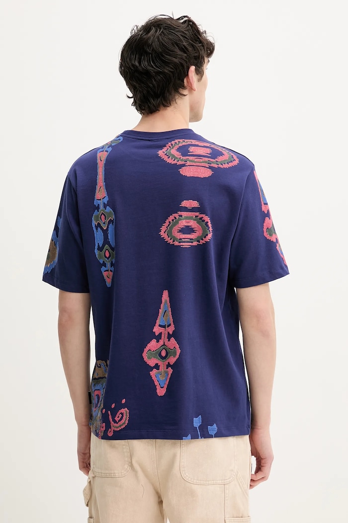 Oblečenie Bavlnené tričko Desigual BALI 25SMTK11 fialová