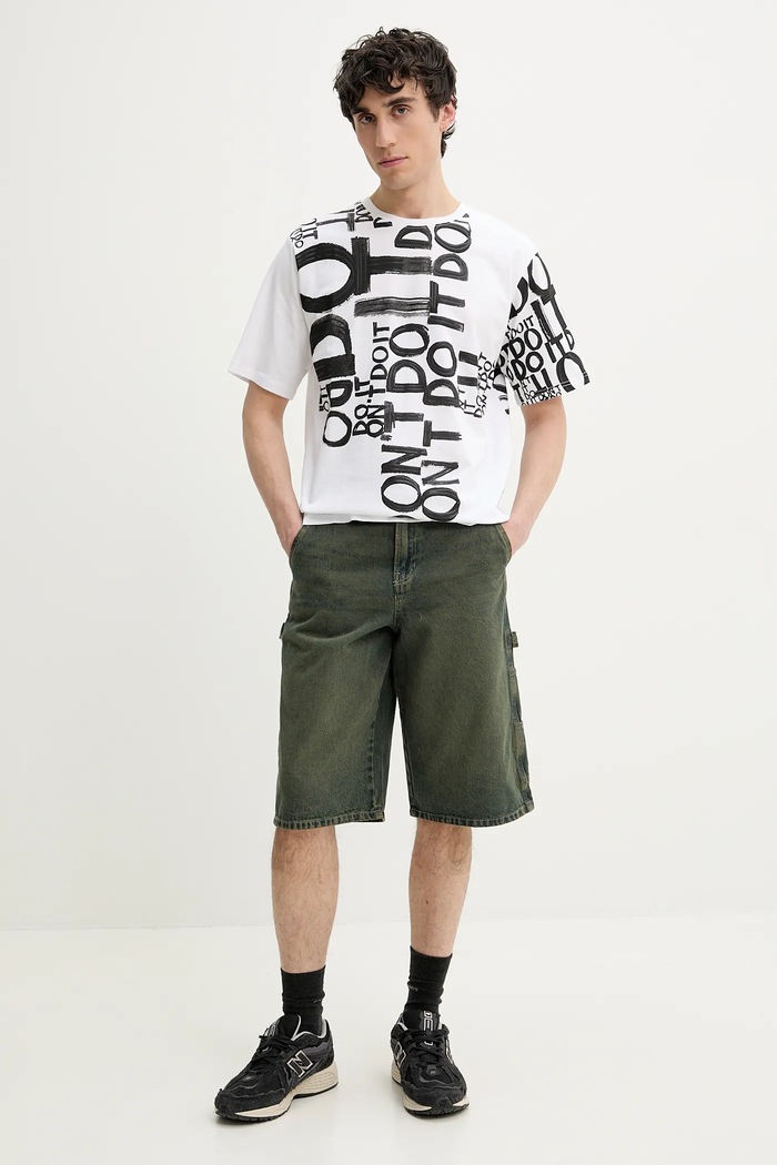 Bavlněné tričko Desigual LONDON 25SMTK12 bílá SS25