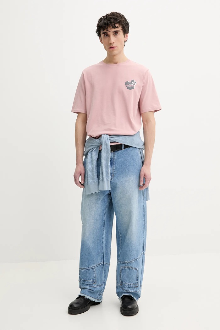 Bavlnené tričko Desigual ROSA 25SMTK21 ružová SS25