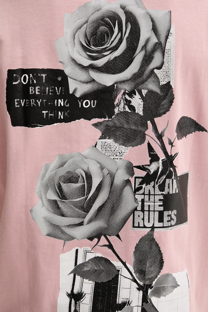 Bavlnené tričko Desigual ROSA 25SMTK21 ružová