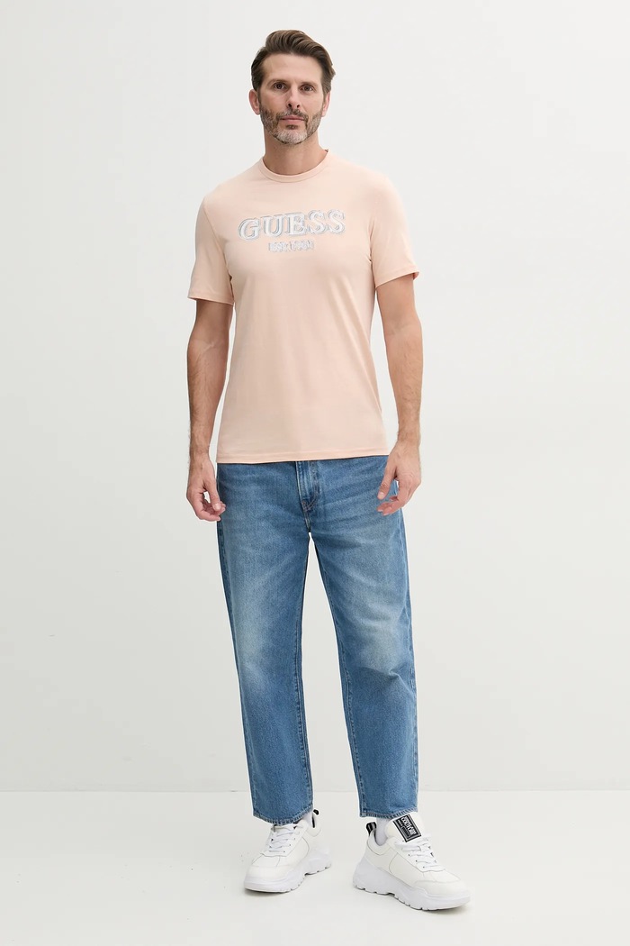 Bavlněné tričko Guess M5GI07.I3Z14 oranžová SS25