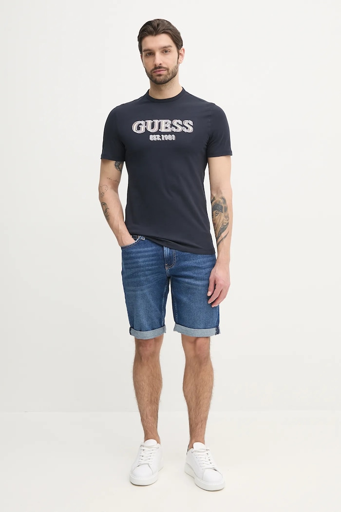 Guess Bavlnené tričko Guess M5GI07.I3Z14 tmavomodrá SS25