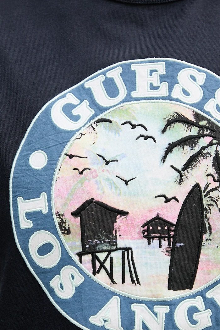 Βαμβακερό μπλουζάκι Guess M5GI15.K8FQ4 σκούρο μπλε
