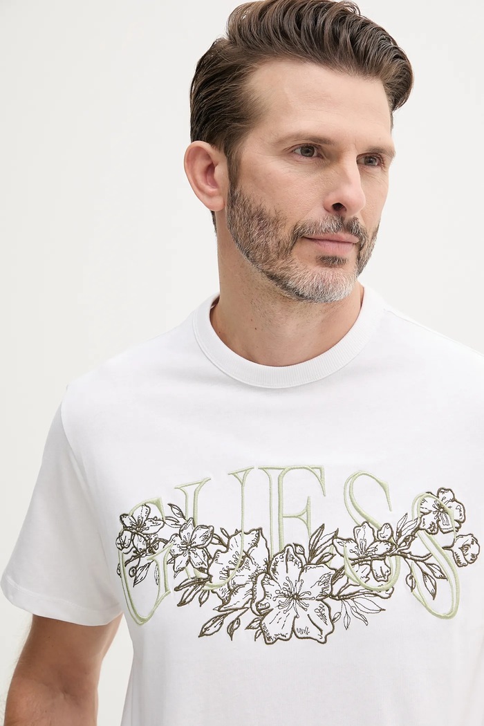 Guess t-shirt bawełniany biały M5GI17.K8FQ4