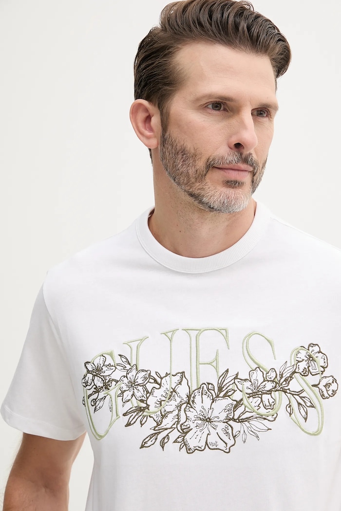 Guess t-shirt bawełniany biały M5GI17.K8FQ4