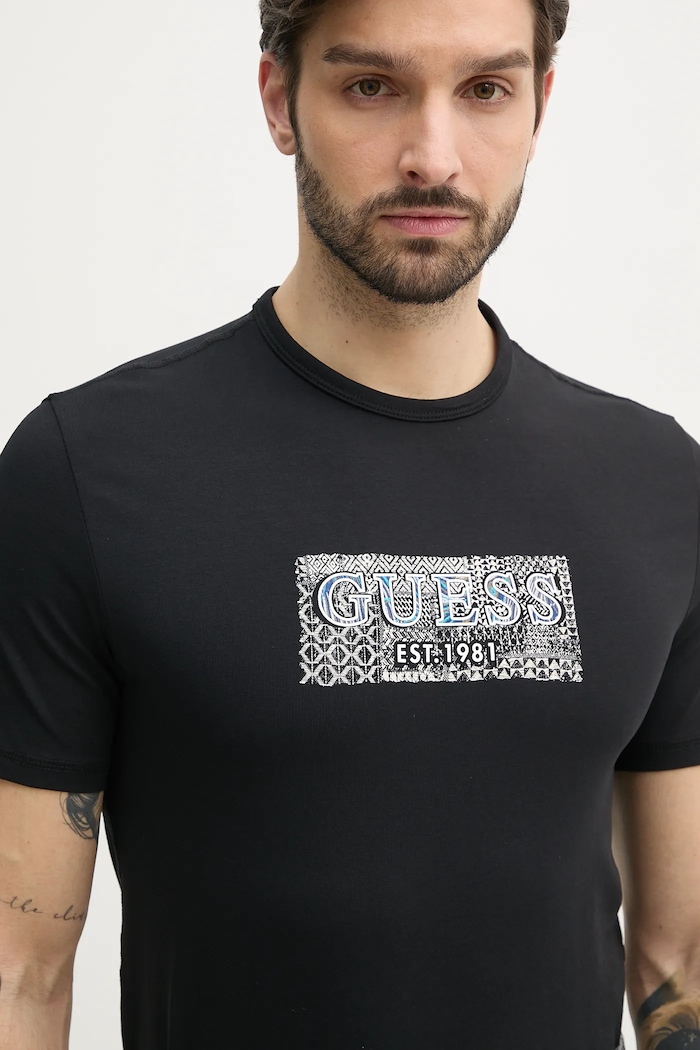 Μπλουζάκι Guess μαύρο M5GI19.J1314