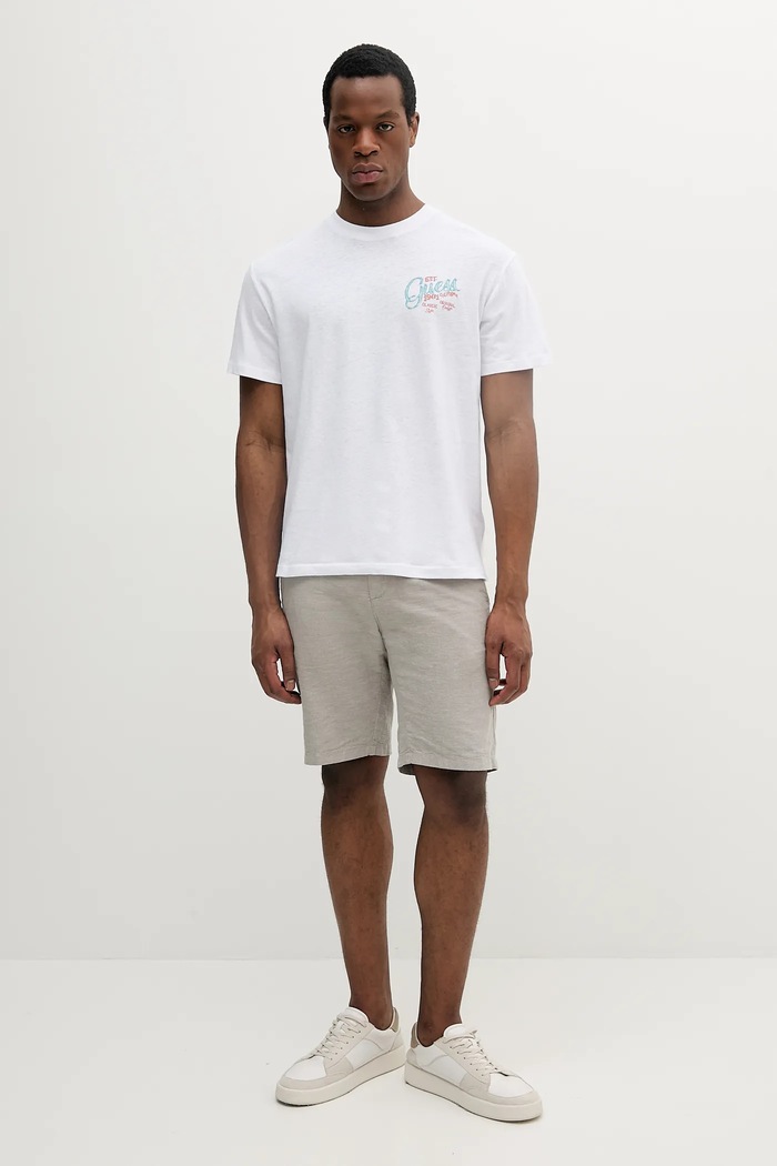 Guess t-shirt z domieszką lnu M5GI21.KCT41 biały SS25