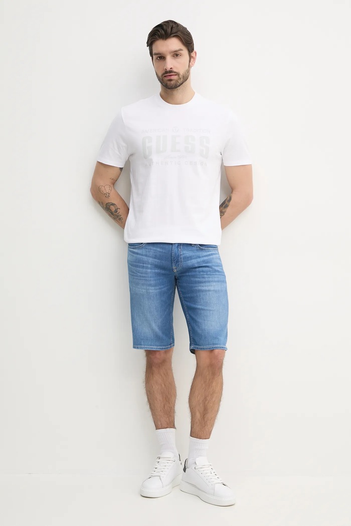 Bavlněné tričko Guess M5GI27.KBW41 bílá SS25