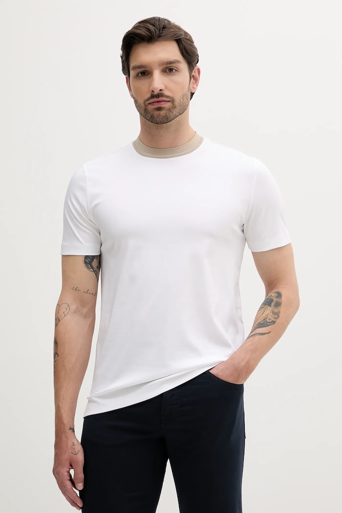 BOSS tricou din bumbac uni alb 50531793