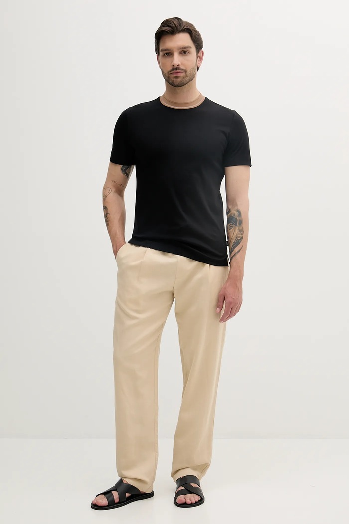 BOSS t-shirt bawełniany 50531793 czarny SS25