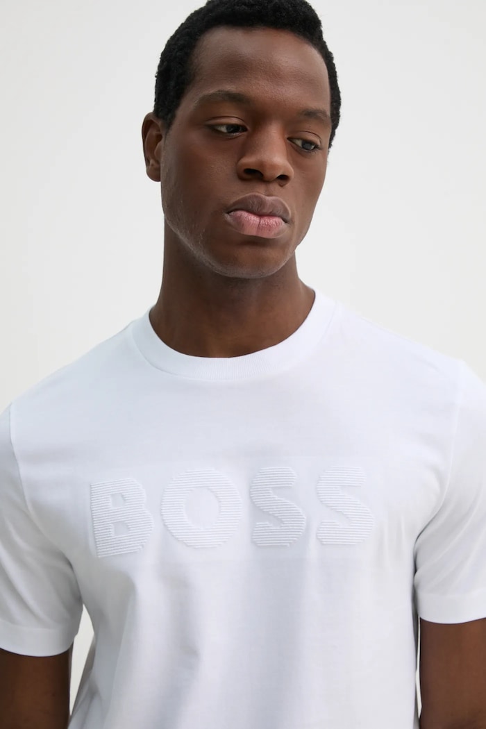 BOSS t-shirt bawełniany biały 50536796