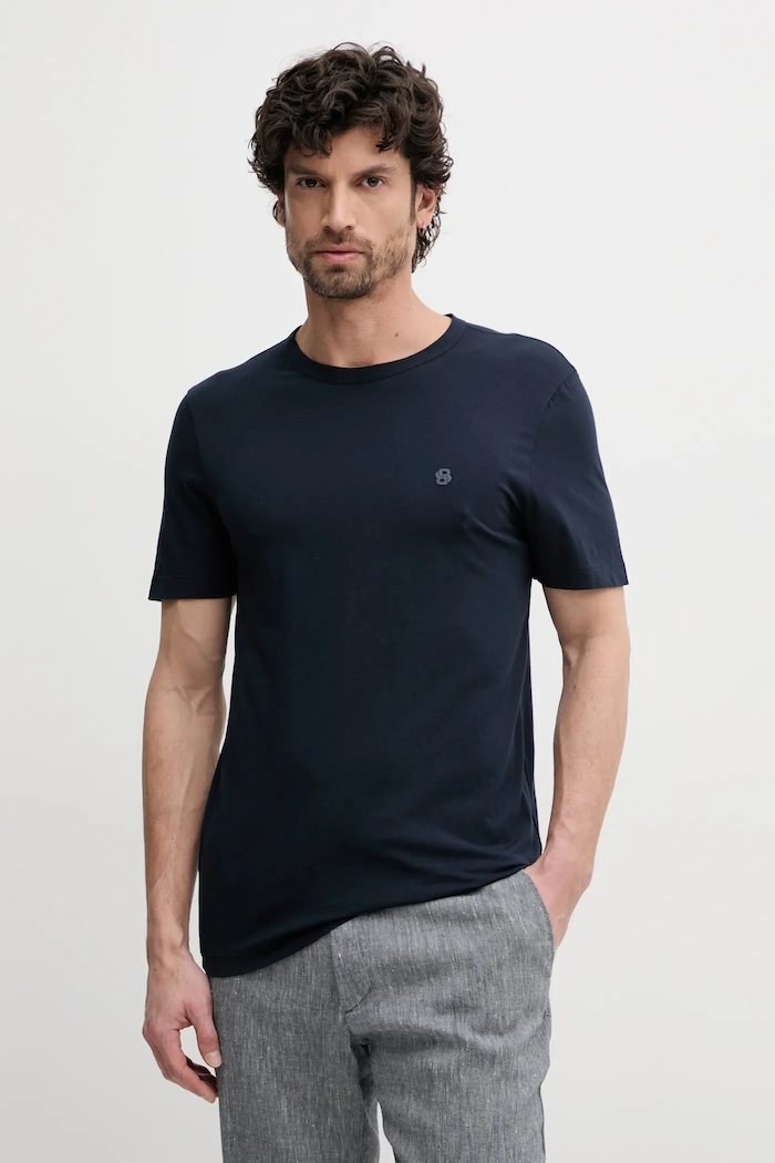 BOSS t-shirt bawełniany bawełna granatowy 50539831