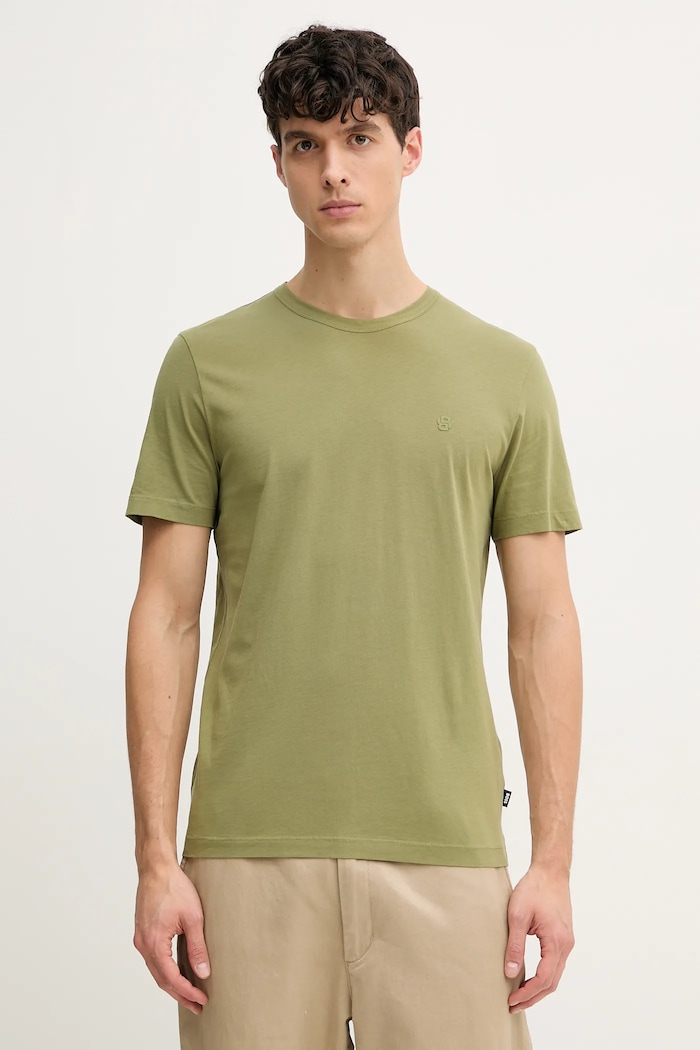 BOSS tricou din bumbac uni verde 50539831