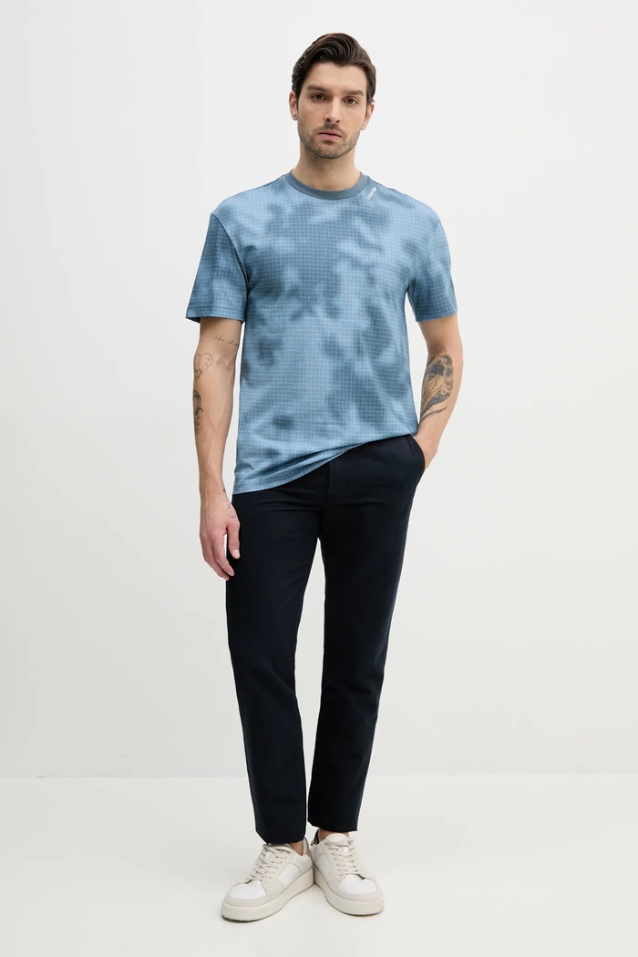 Pamučna majica Calvin Klein K10K114150 plava SS25