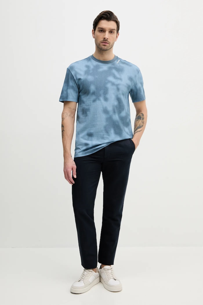 Pamučna majica Calvin Klein K10K114150 plava SS25