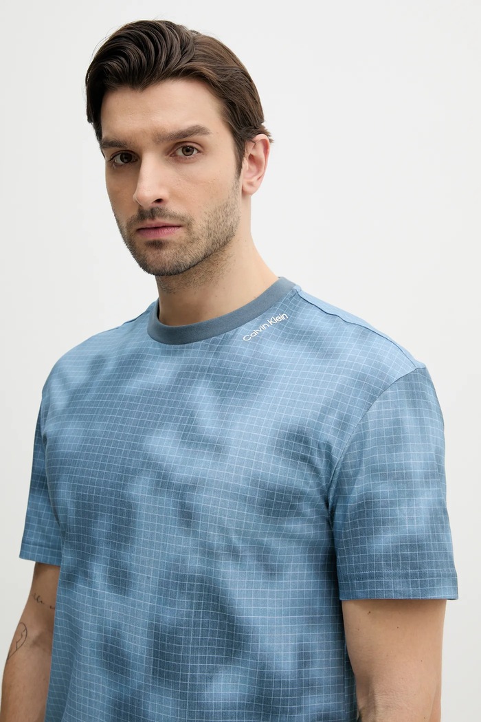 Pamučna majica Calvin Klein plava K10K114150