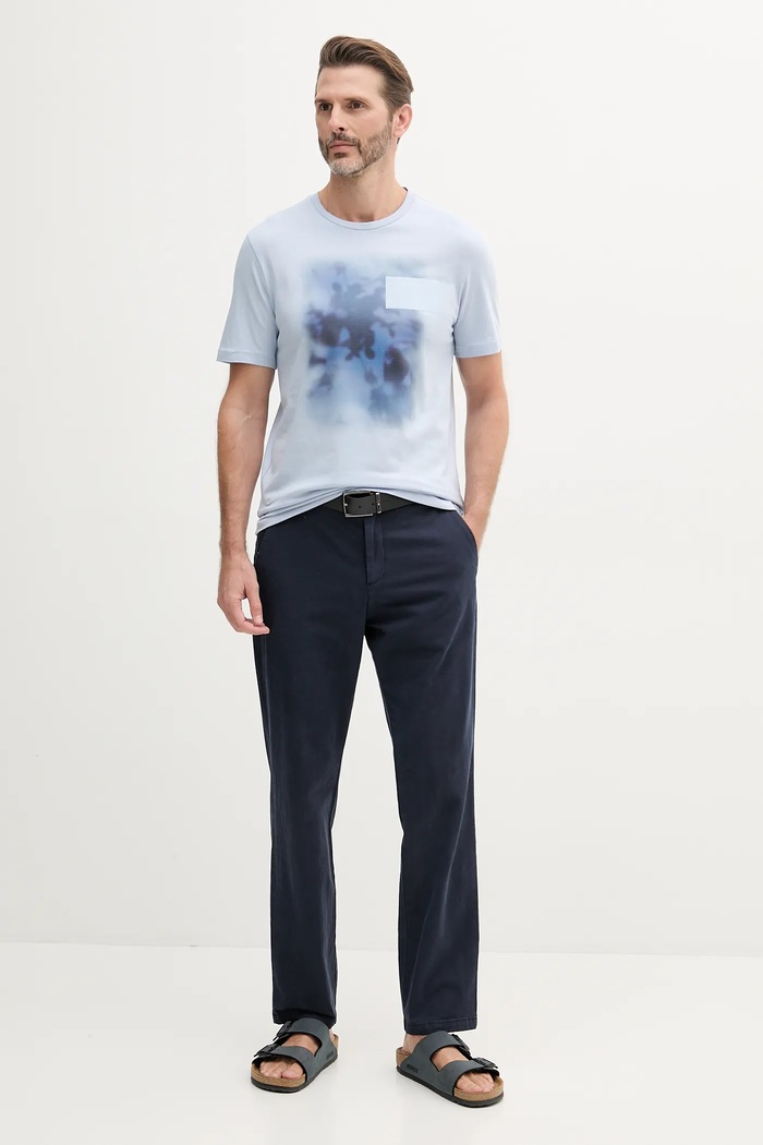 Bavlněné tričko Calvin Klein K10K114157 modrá SS25