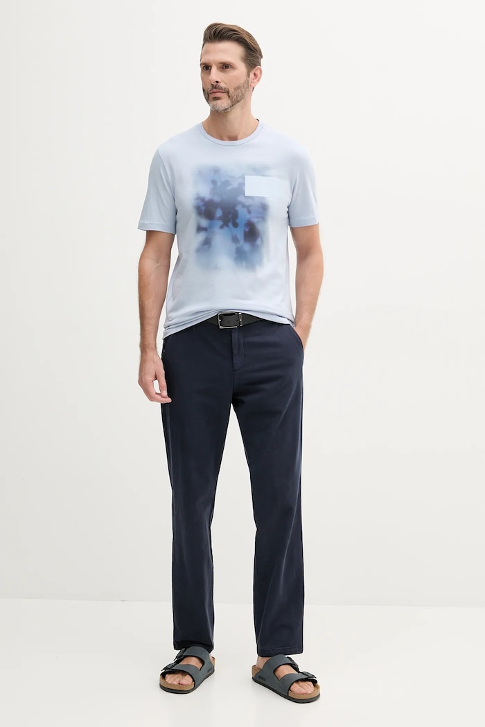 Bavlněné tričko Calvin Klein K10K114157 modrá SS25