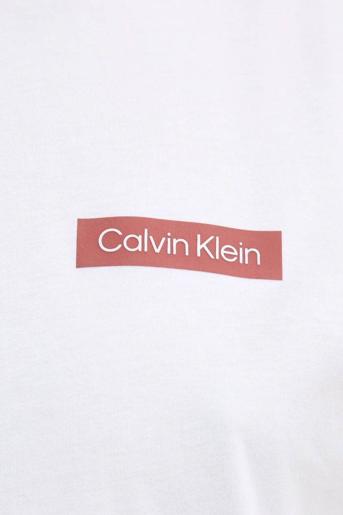 Βαμβακερό μπλουζάκι Calvin Klein λευκό K10K114158