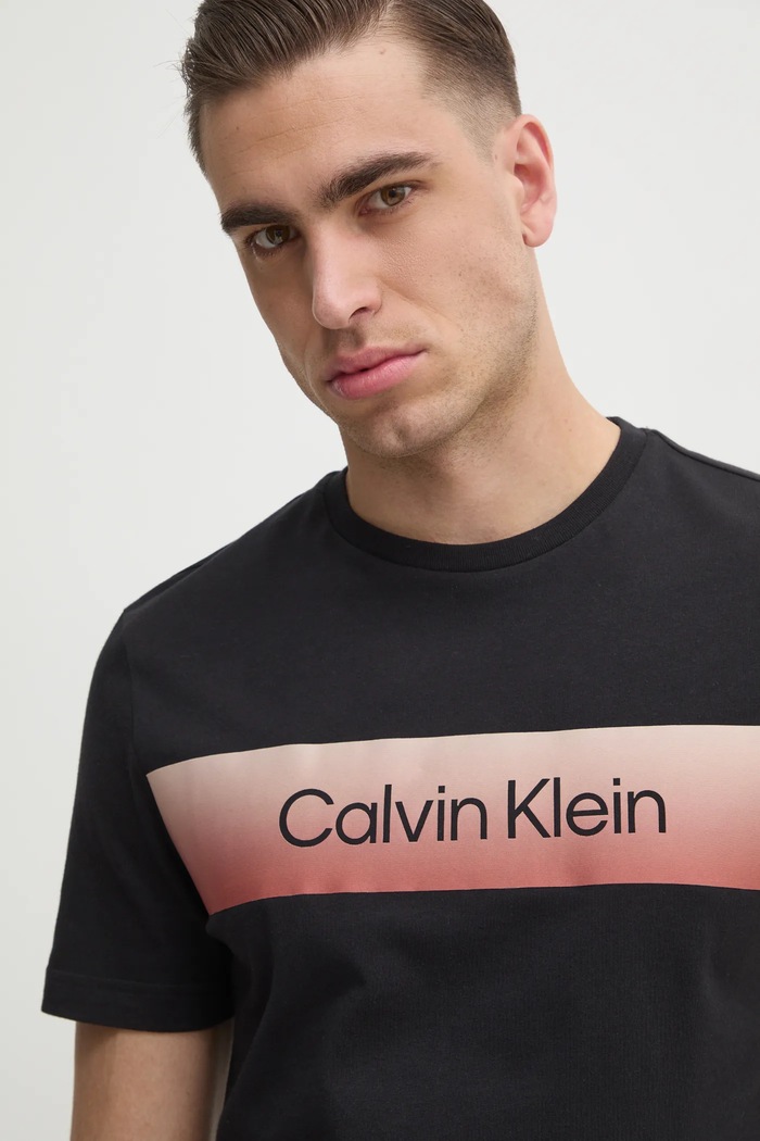 Calvin Klein t-shirt bawełniany czarny K10K114163