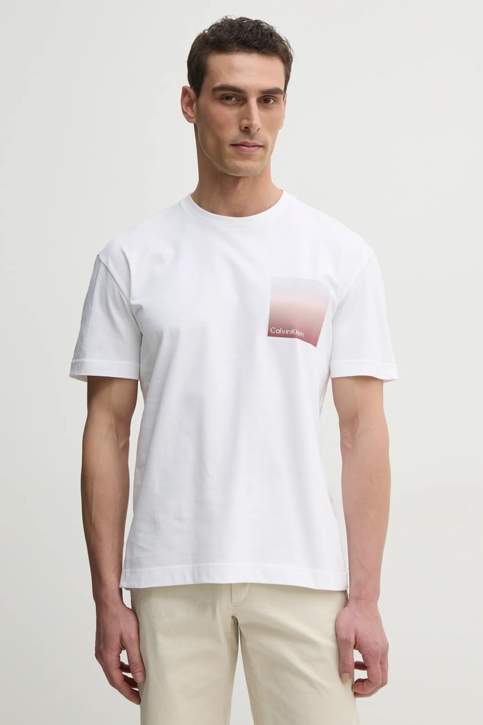 Oblečenie Calvin Klein Bavlnené tričko Calvin Klein K10K114164 biela