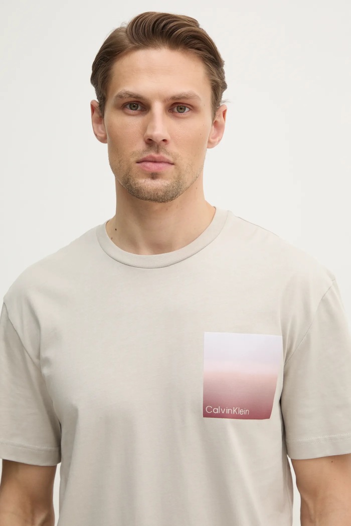 Calvin Klein t-shirt in cotone beige K10K114164