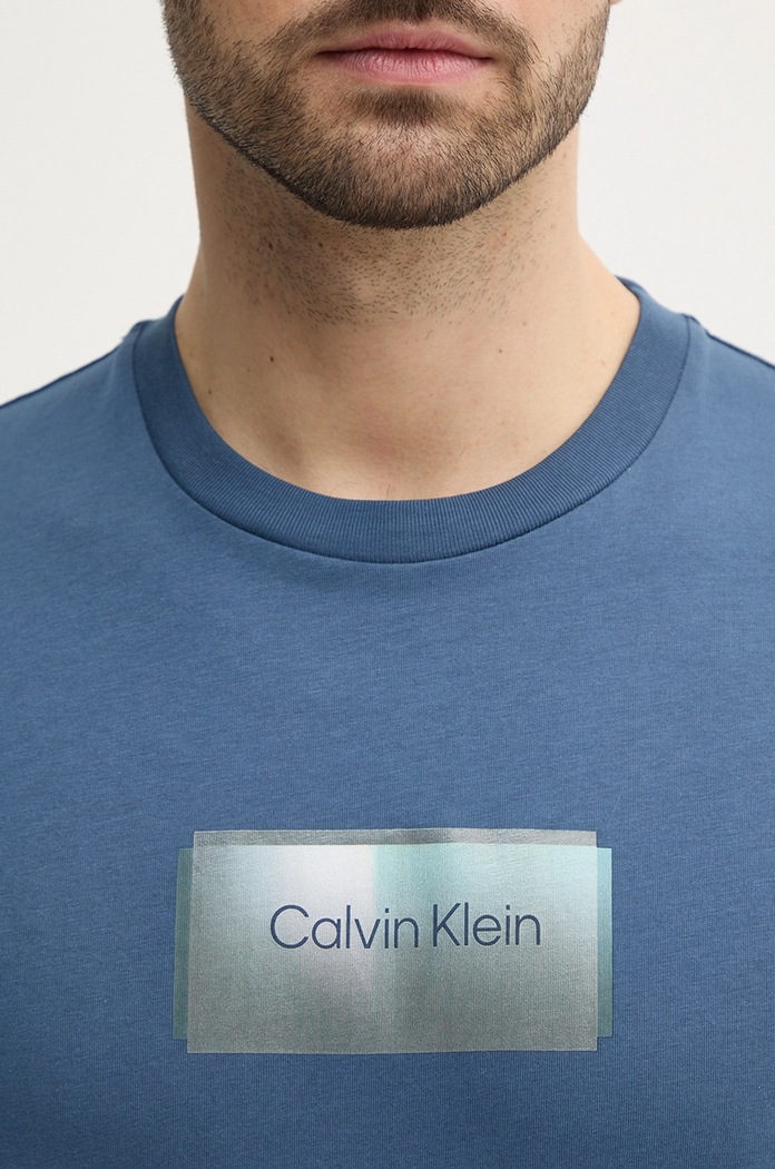 Bavlněné tričko Calvin Klein K10K114174 modrá