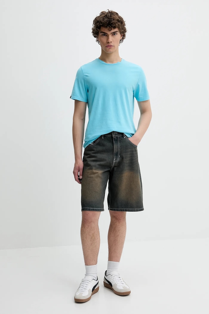 Bavlnené tričko Superdry M1012140A.F7Q modrá SS25
