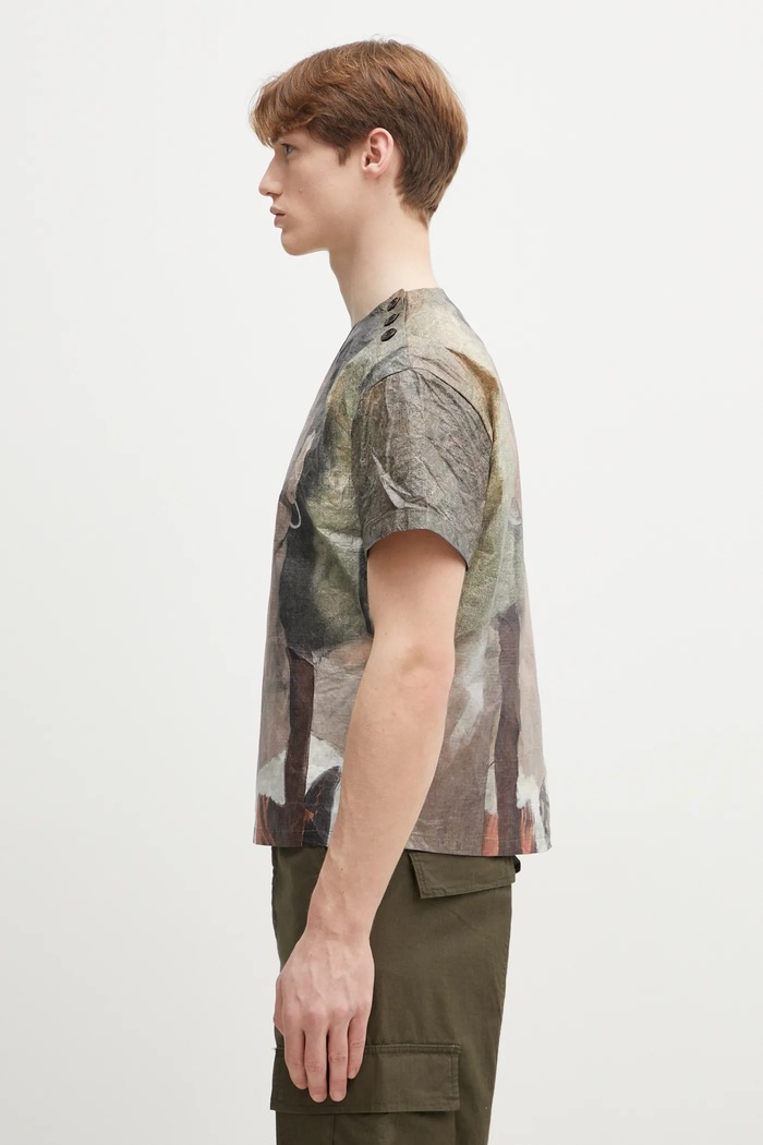 Andersson Bell tricou Remy Printed Tyvek atb1269u bej SS25