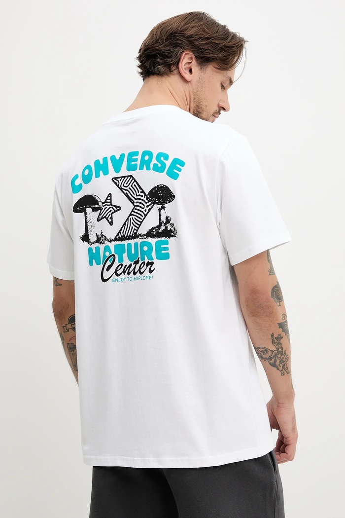 Bavlnené tričko Converse biela 10027346.A02