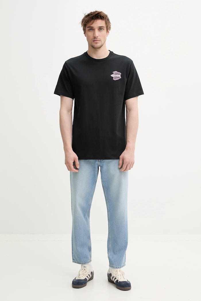 Памучна тениска Converse 10027366.A01 черен SS25