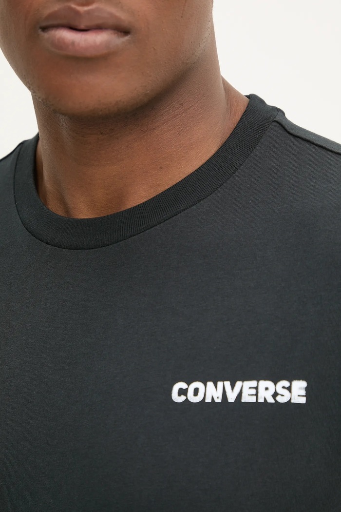 Bavlněné tričko Converse 10027367.A01 černá