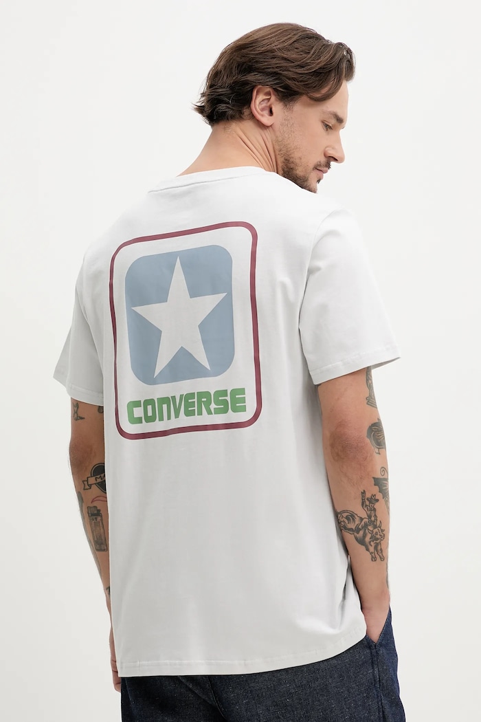 Converse tricou din bumbac print gri 10027993.A03