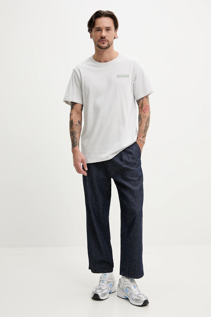 Converse tricou din bumbac 10027993.A03 gri SS25