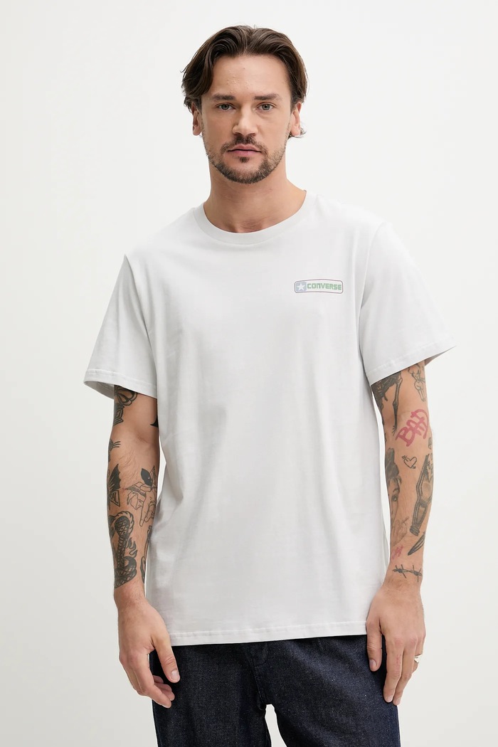 Îmbrăcăminte Converse tricou din bumbac 10027993.A03 gri