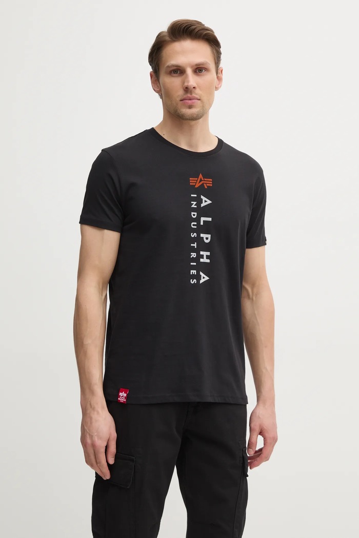 Alpha Industries tricou din bumbac R Print T print negru 136509