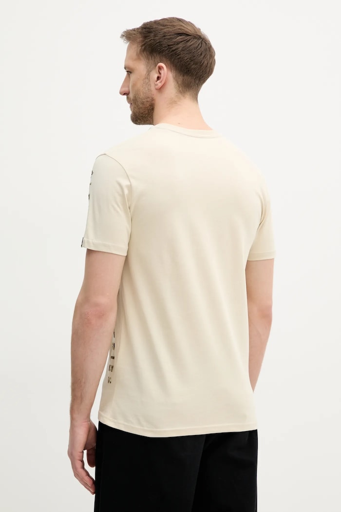 Odjeća Pamučna majica Alpha Industries Camo Sleeve T 156522 bež