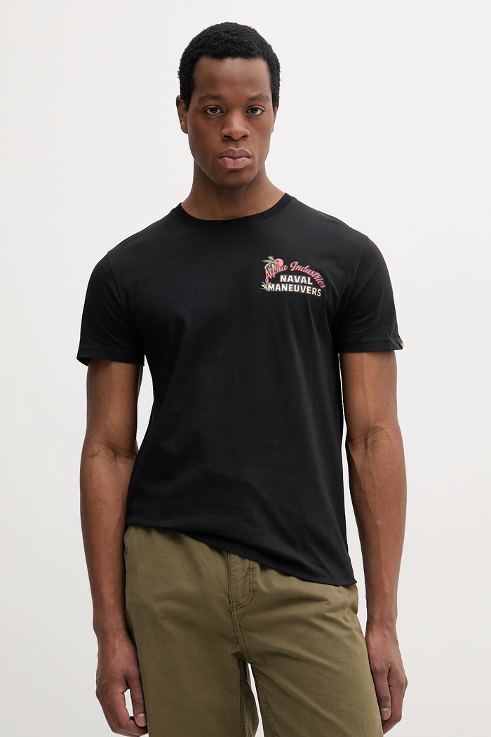 Oblečení Bavlněné tričko Alpha Industries Naval T BP 156536 černá