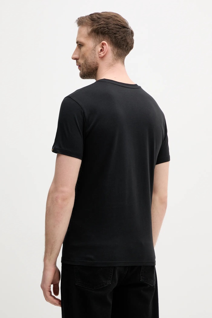 Bavlněné tričko Alpha Industries Freedom T 156539 černá SS25