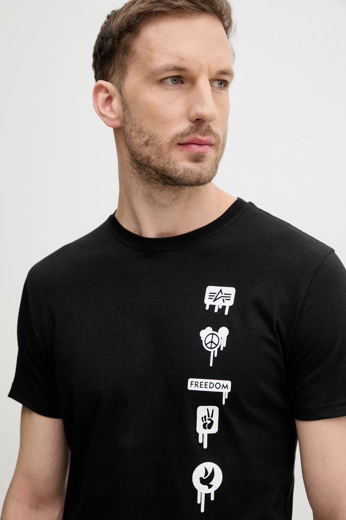 Oblečení Bavlněné tričko Alpha Industries Freedom T 156539 černá