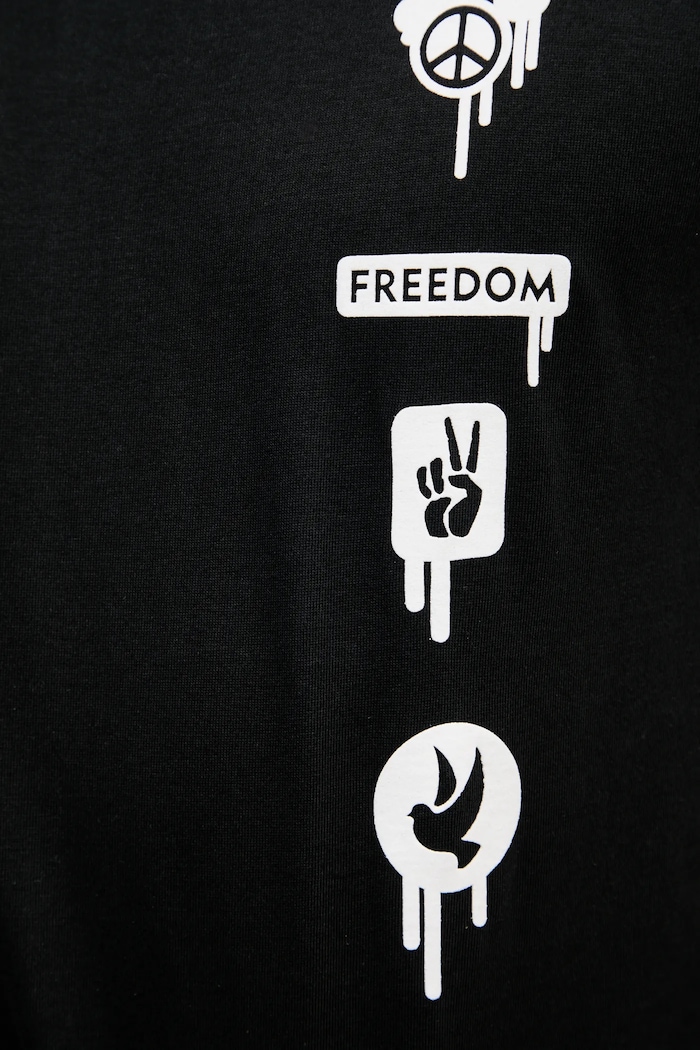 Bavlněné tričko Alpha Industries Freedom T černá 156539