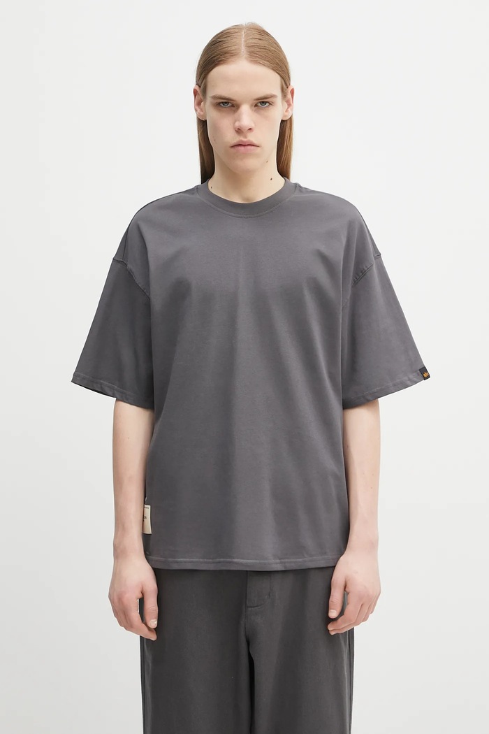 Pamučna majica Alpha Industries Studio Edition T relaxed siva 156550