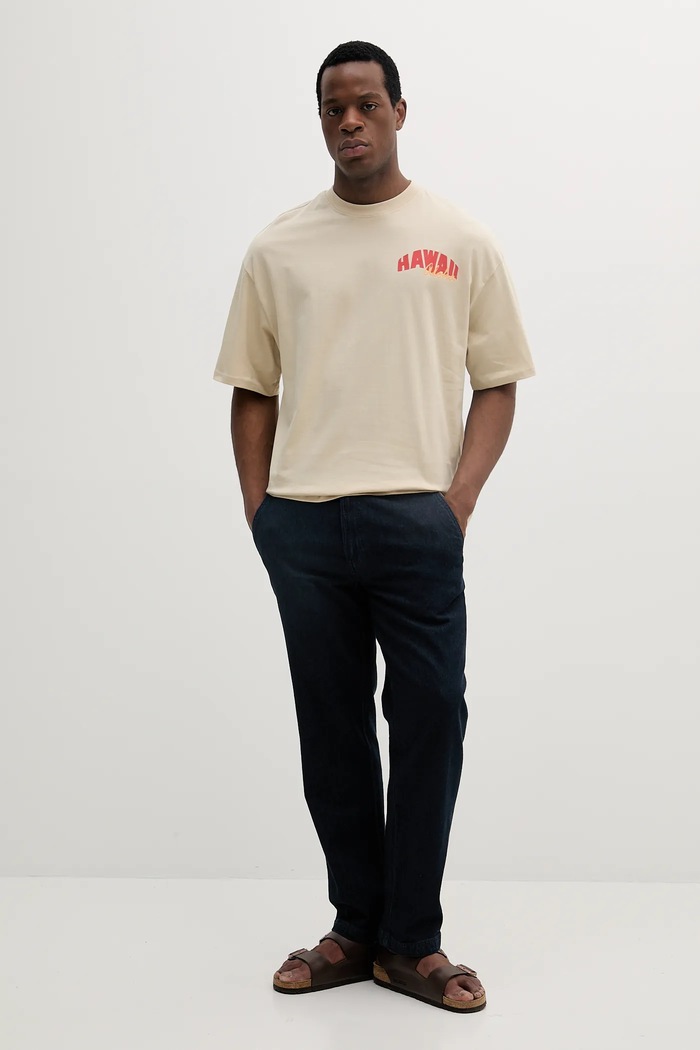 Alpha Industries t-shirt bawełniany Hawaii Aloha T BP 156535 beżowy SS25
